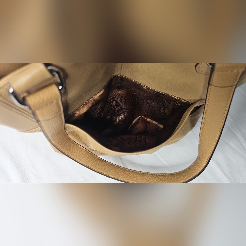 Tigananello Brown Pebbled Leather Handbag Purse Tote - Picture 11 of 15